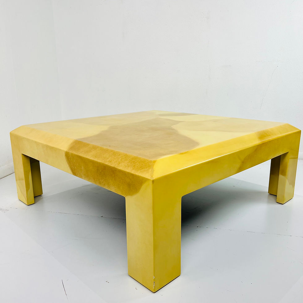 Thumbnail: #1323 Faux Goatskin Coffee Table by Karl Springer