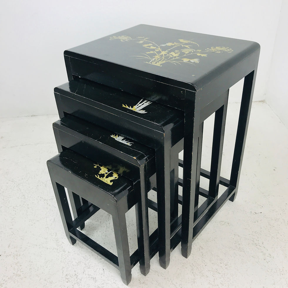 Thumbnail: #5252 Vintage Inlaid Nesting Tables