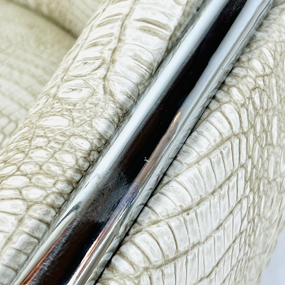 Thumbnail: #1627 Pair of Thonet Club Tub Chairs in Faux Crocodile (2 Pairs Available)