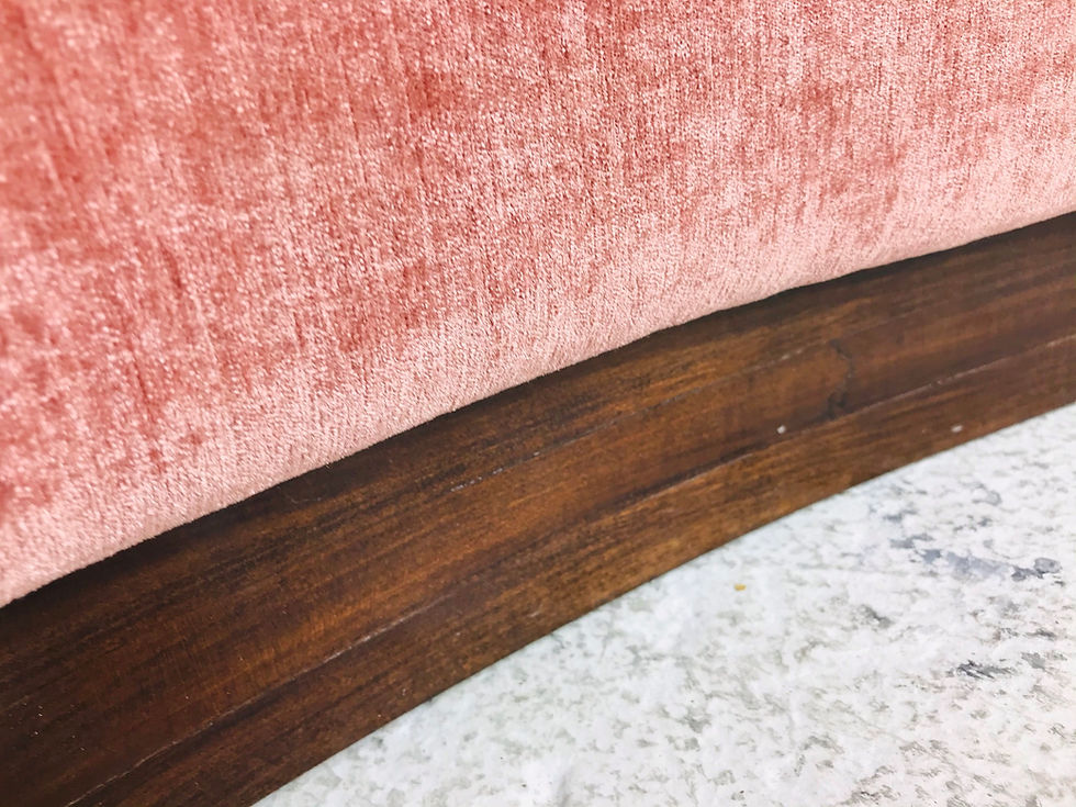Thumbnail: #5410 Pink Curved Tufted Sofa