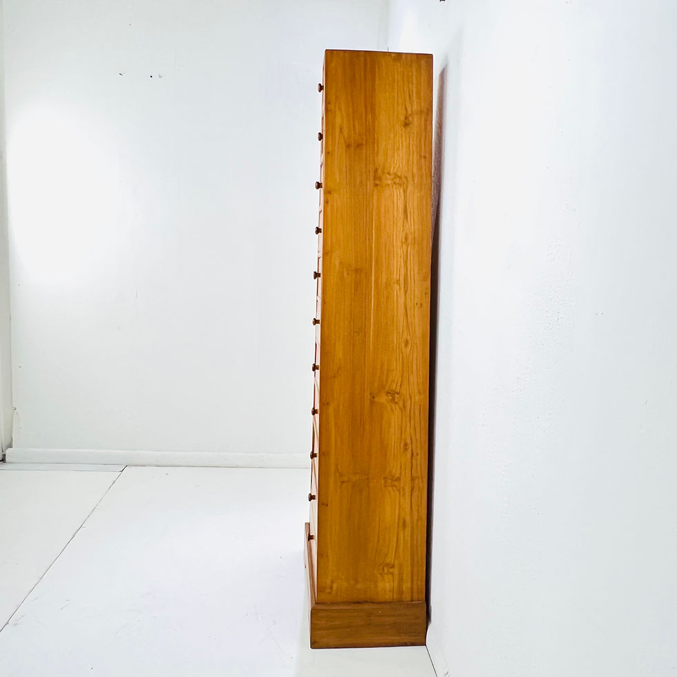 Thumbnail: #1812 Postmodern Tall Wooden Pyramid Chest of Drawers