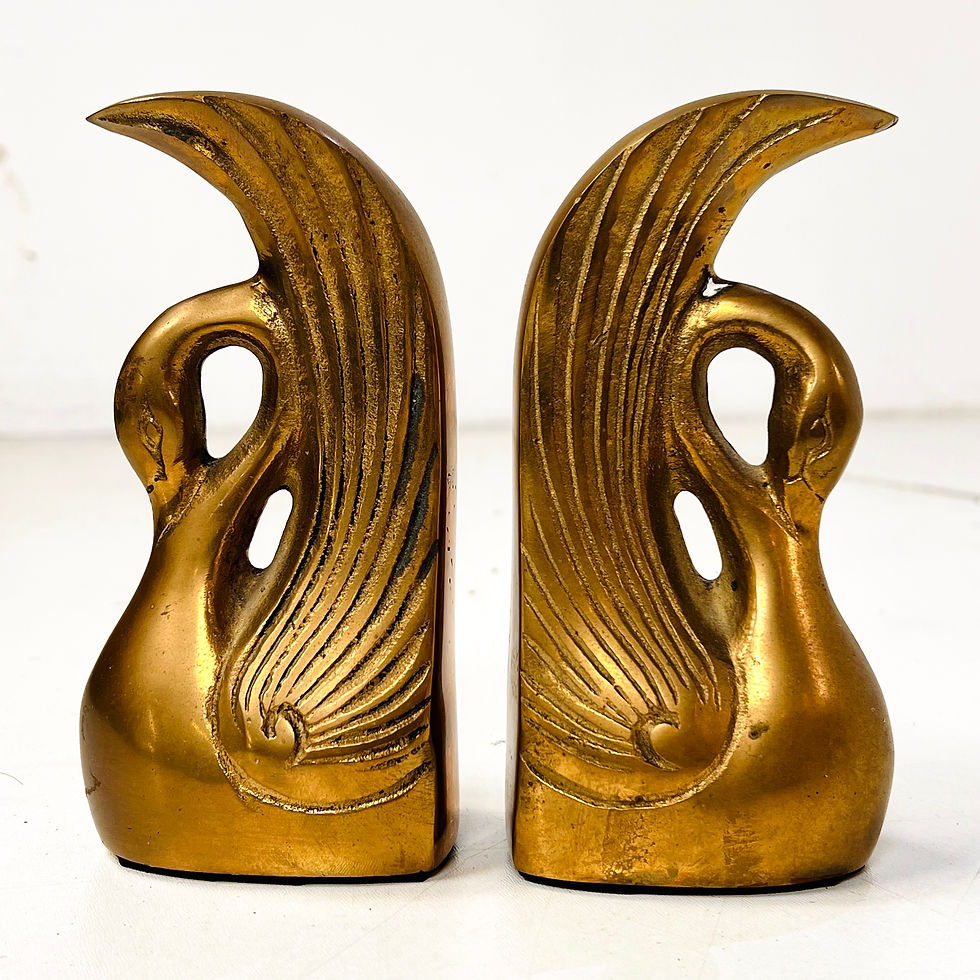 Thumbnail: #1918 Pair of Brass Swan Bookends