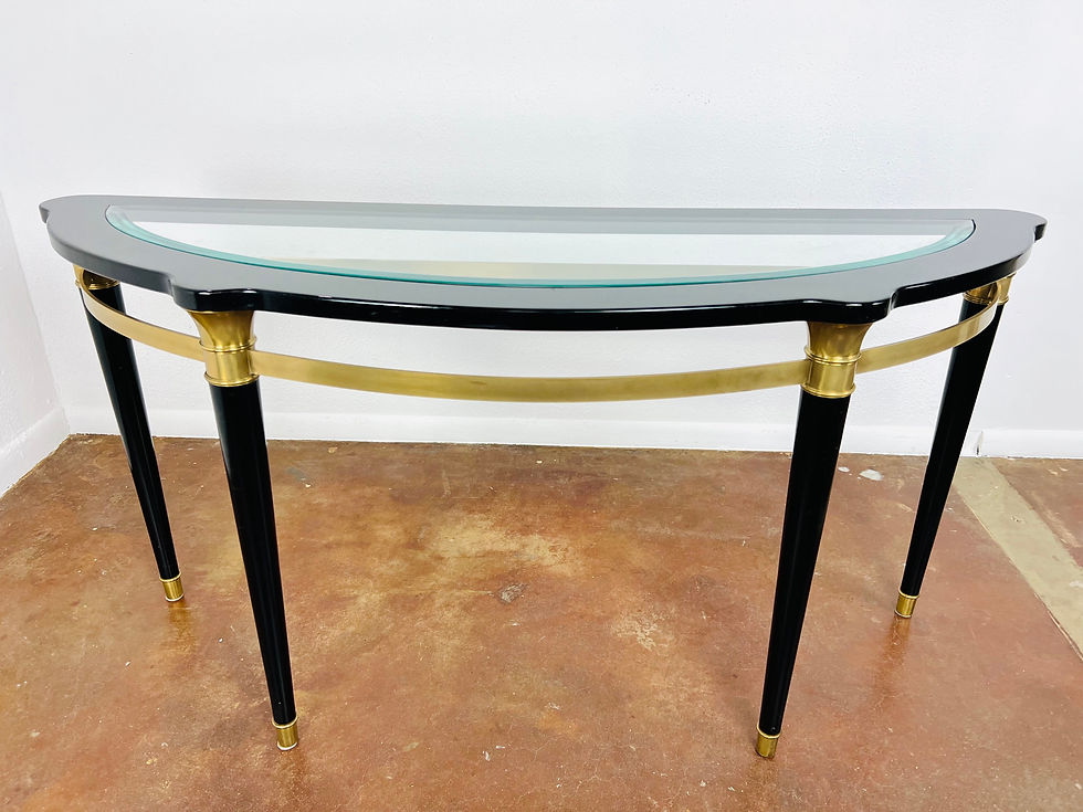 Thumbnail: #1025 Black & Brass Demi-Lune Console