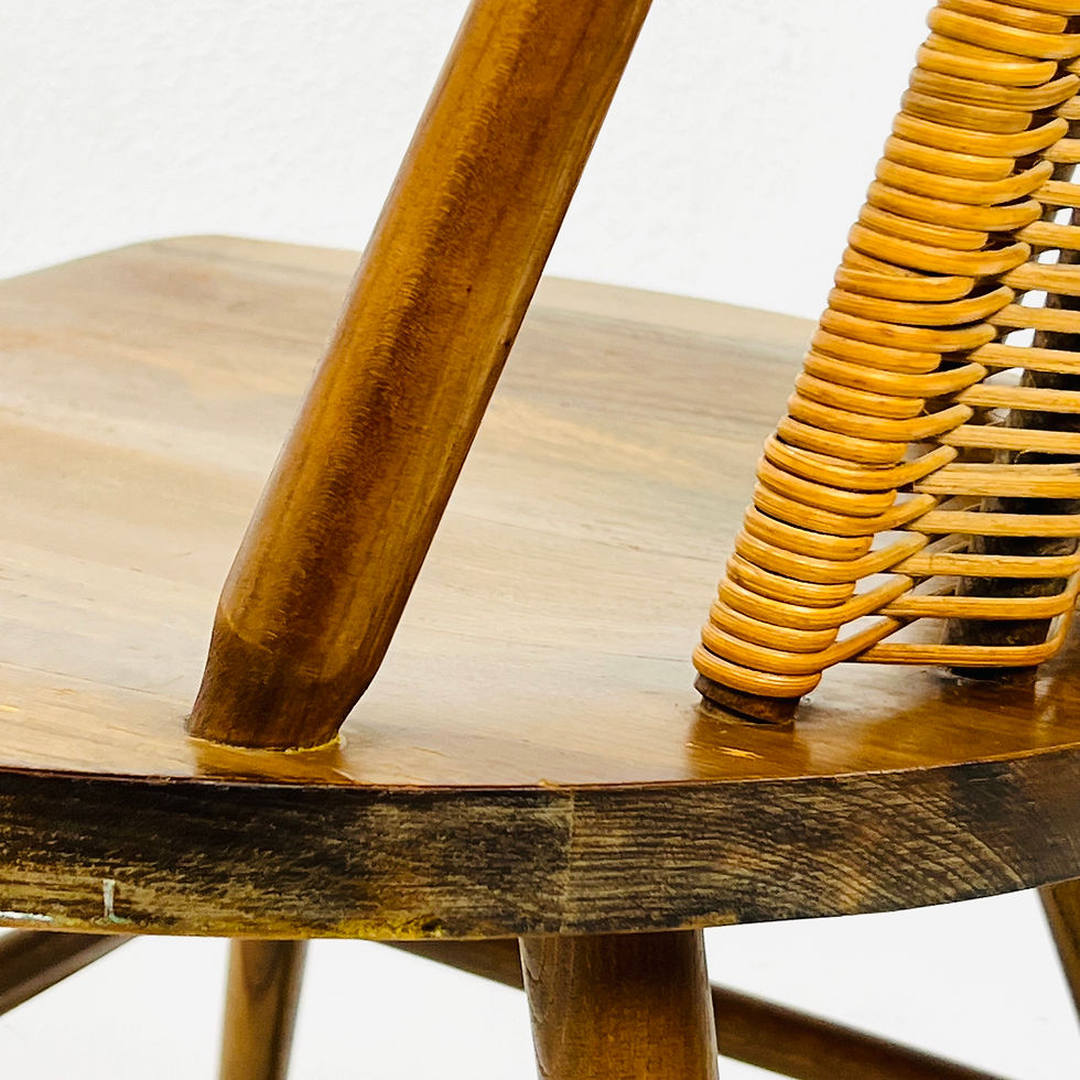 Thumbnail: #1702 Rattan Back Rocker by Arthur Umanoff