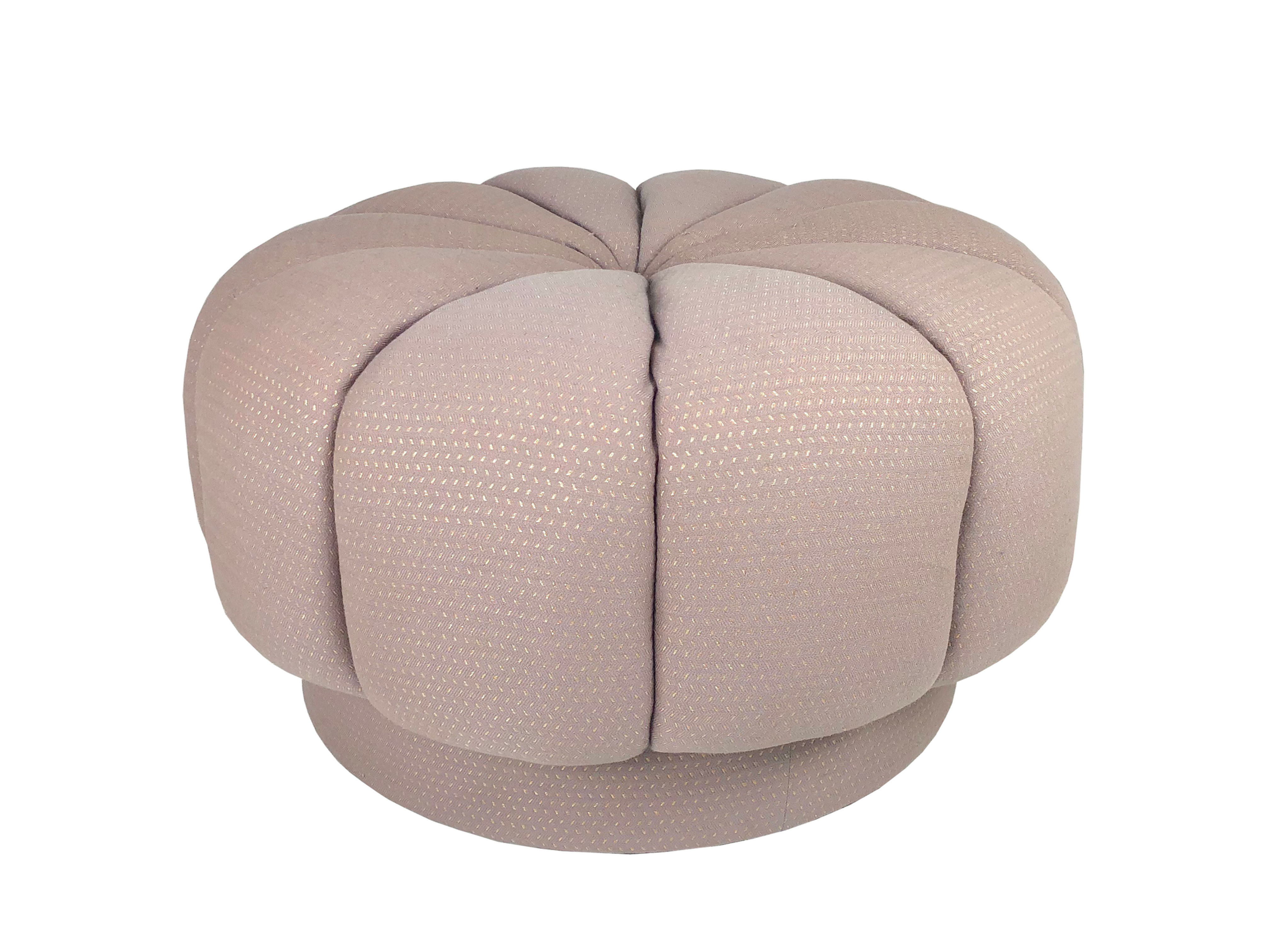 #3159 Round Channel Tufted Ottoman