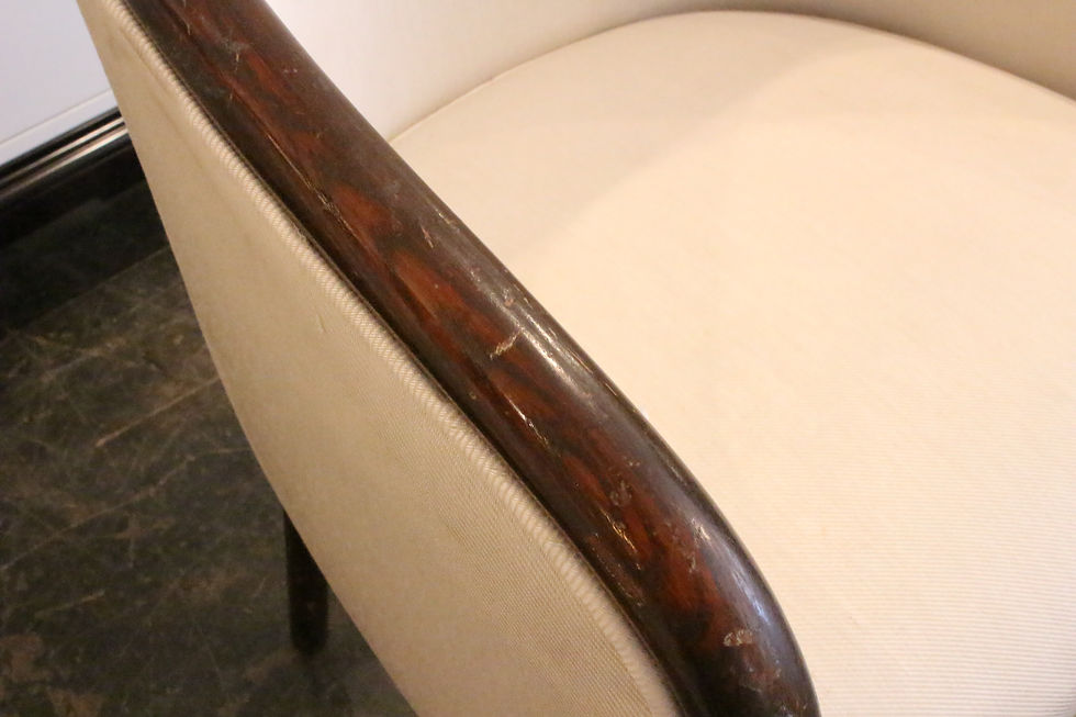 Thumbnail: #1320 Pair Ward Bennett Chairs in Cream Upholstery
