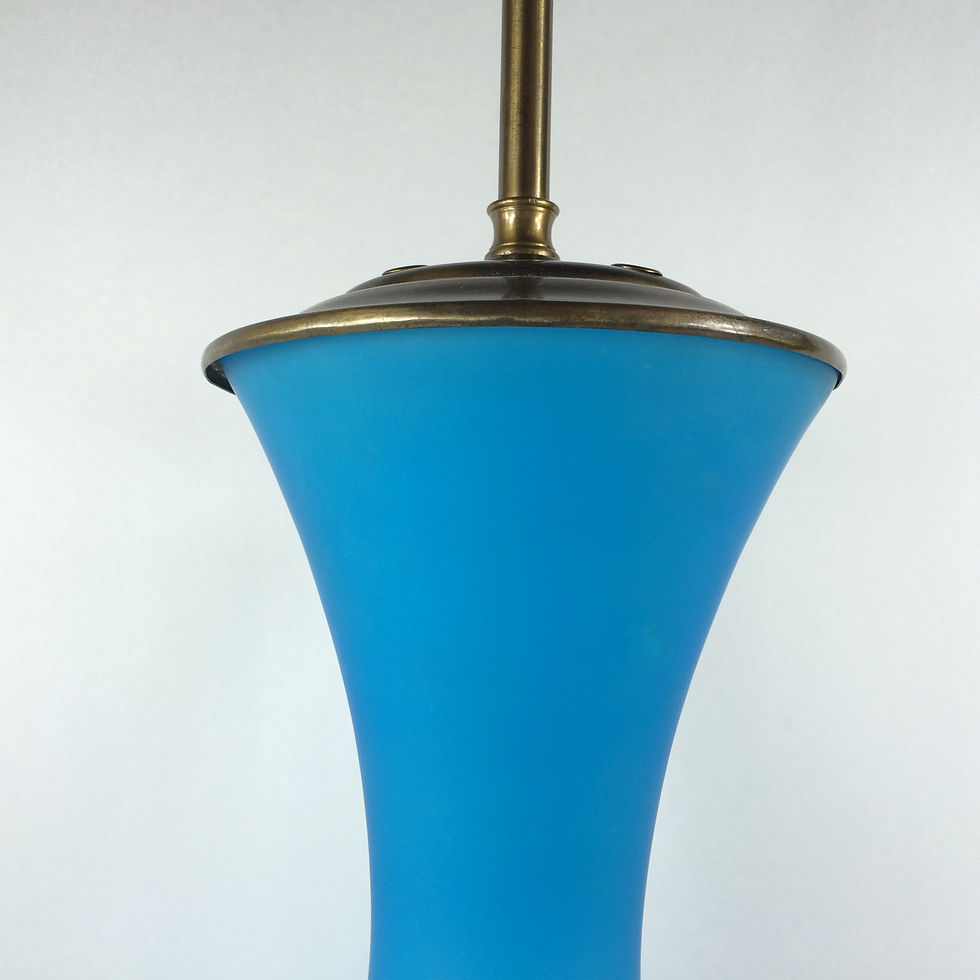 Thumbnail: #6307 Pair Blue Opaline Lamps