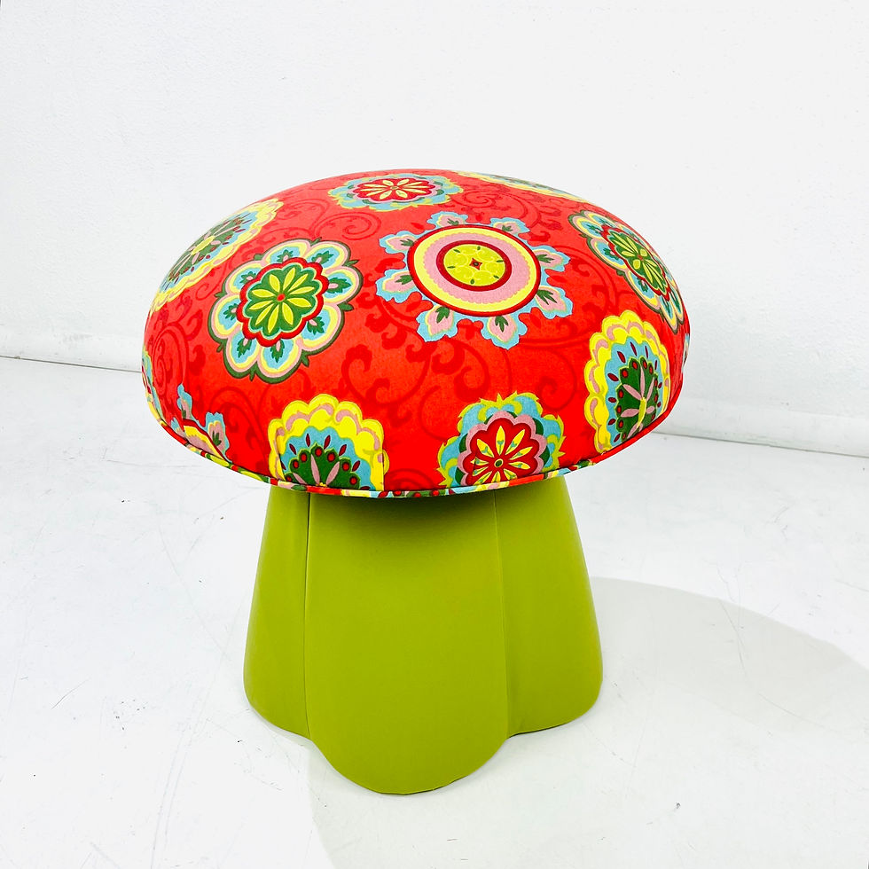 Thumbnail: #1749 Upholstered Mushroom Ottoman / Pouf