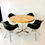 Thumbnail: #4142 Round Burl Wood Top Dining Table with Star Base