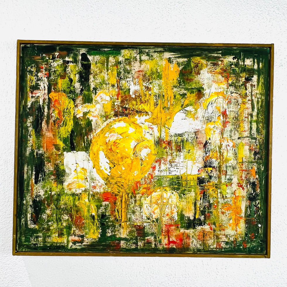 Thumbnail: #1233 Mid Century Oil Painting on Wood
