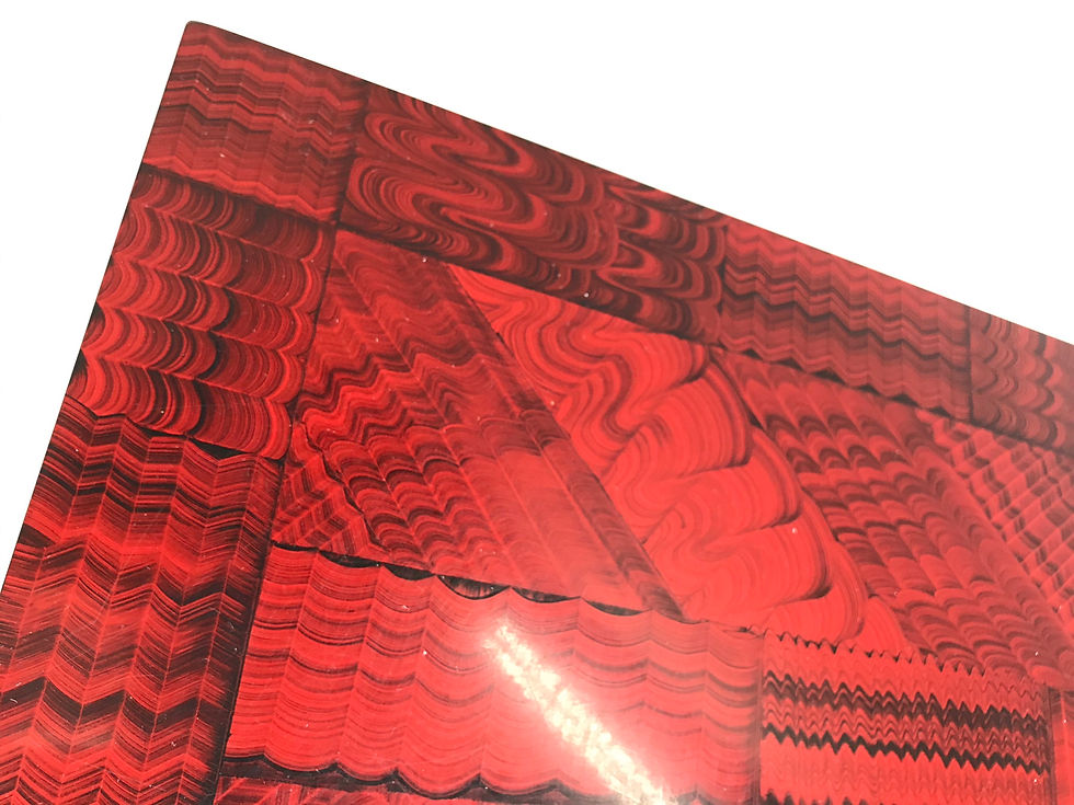 Thumbnail: #5485 Red Faux Malachite Parsons Console