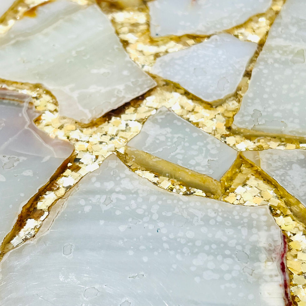 Thumbnail: #1563 Pair of Abalone, Onyx, and Gold Glitter Side Tables by Arturo Pani