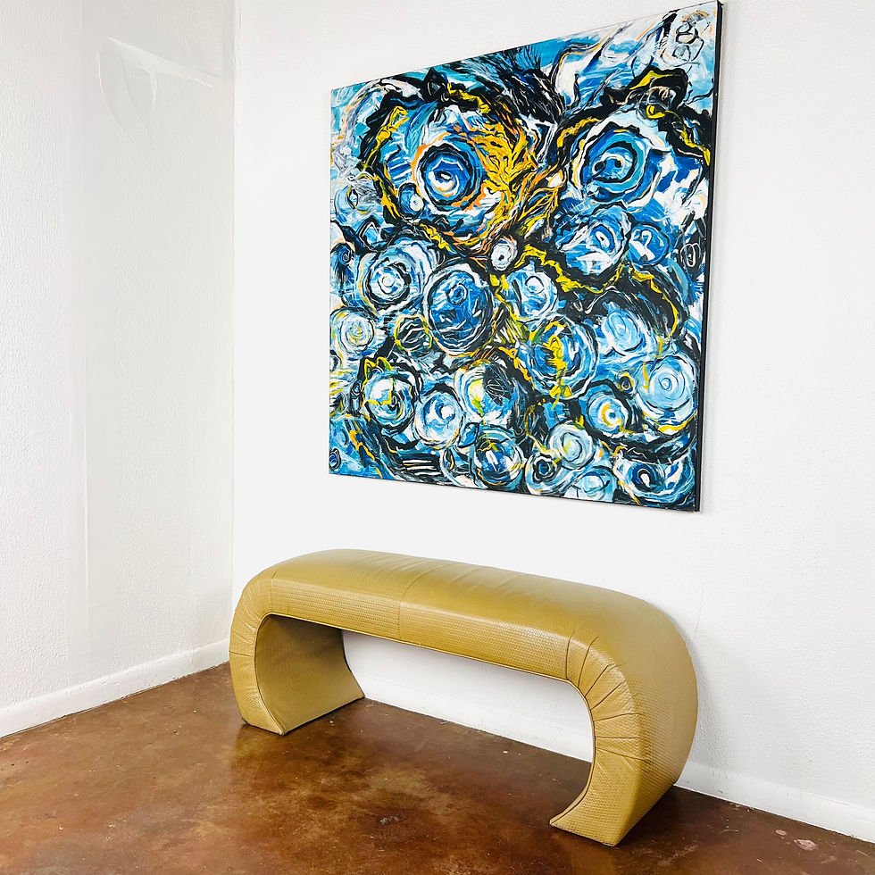 Thumbnail: #1199 "Bluer Than Blue" Acrylic on Canvas by Esther Ritz