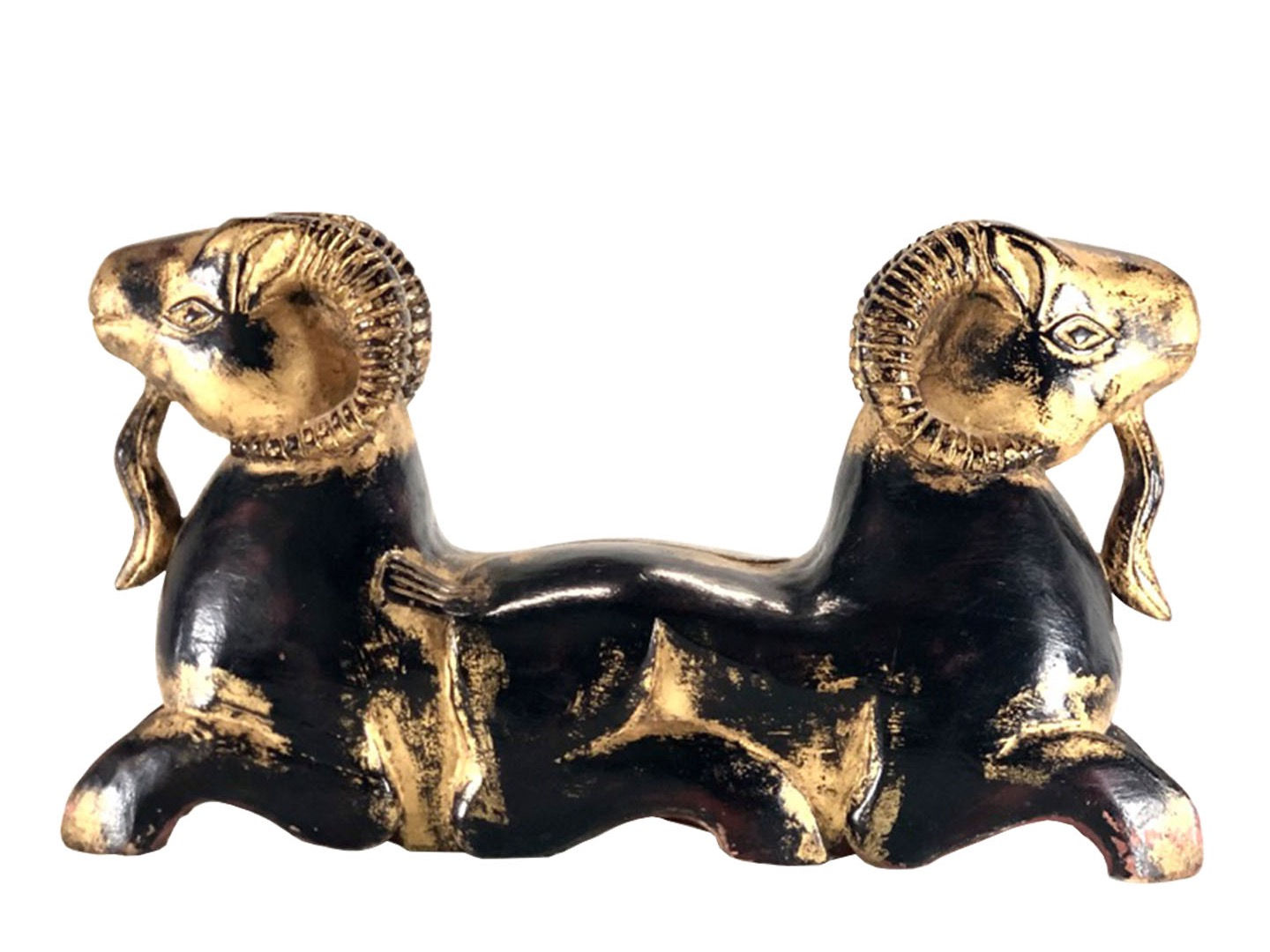 #4141 Carved Egyptian Two Headed Ram