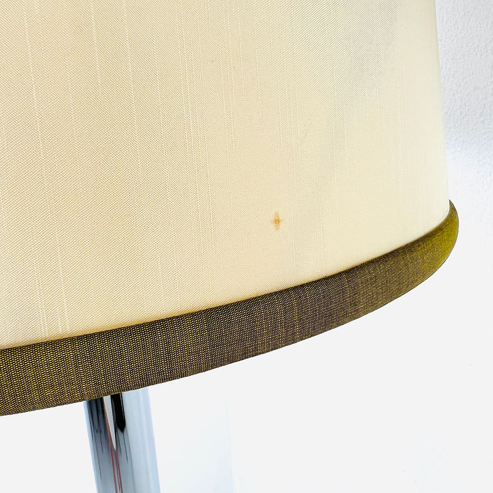 Thumbnail: #1309 Chrome and Brass Floor Lamp with Glass Table
