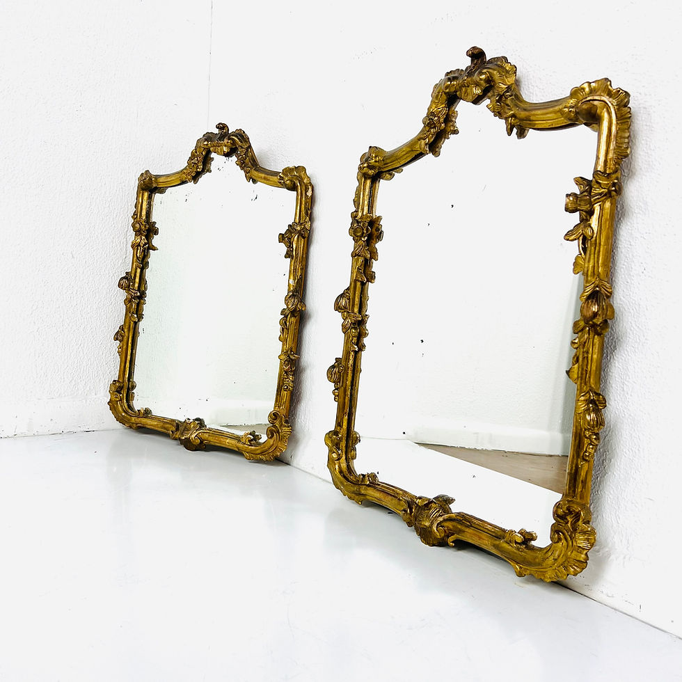 Thumbnail: #1158 Pair of Ornate Gilded Wood & Plaster Wall Mirrors