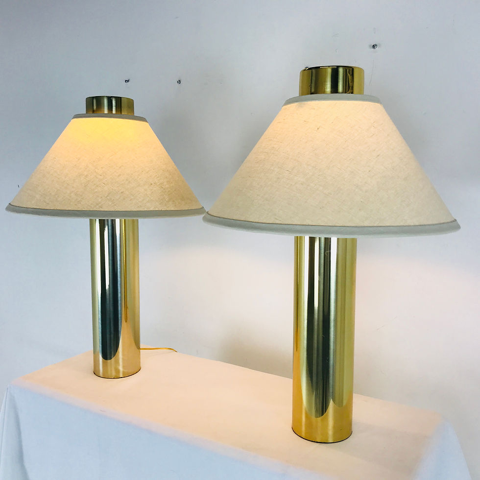 Thumbnail: Pair of Modern Brass Table Lamps