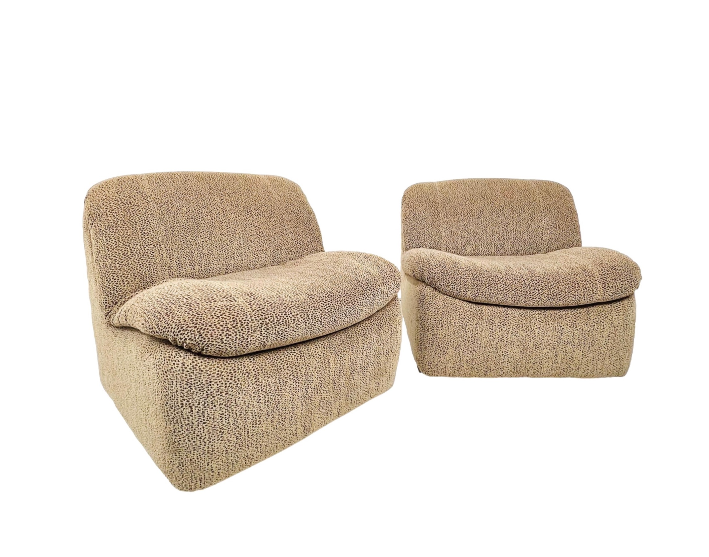#1424 Pair of 1980s Clamshell Swivel Chairs