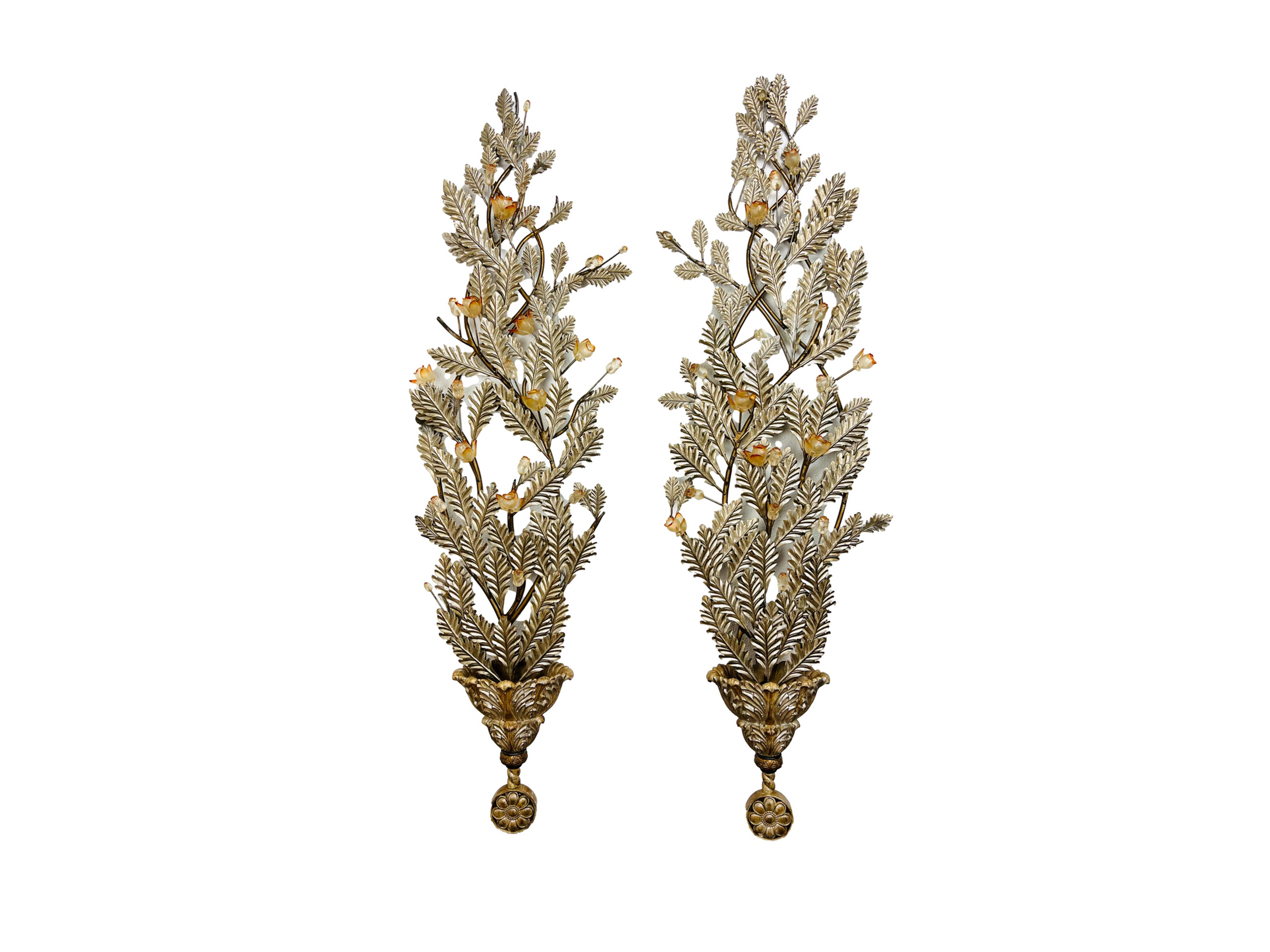 #1058 Pair of Monumental 5 Foot Tall Decorative Wall Sculptures