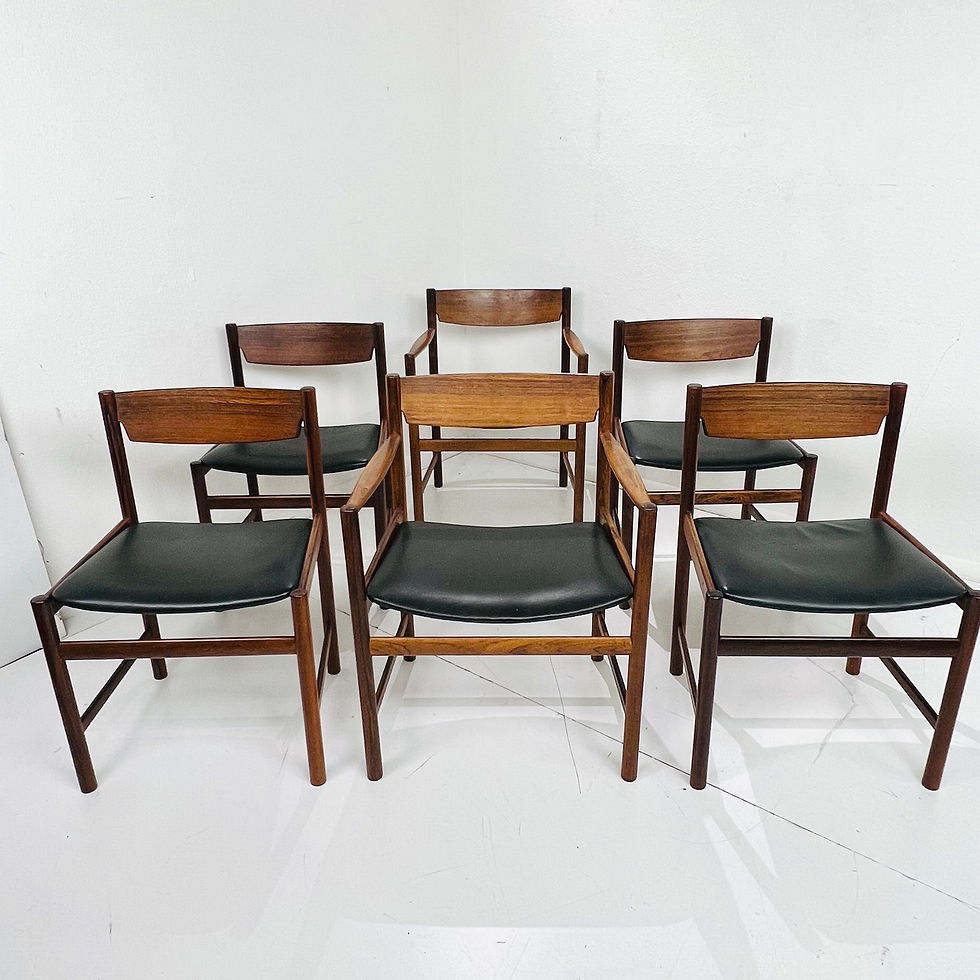 Thumbnail: #1370 Set of 6 Rosewood Dining Chairs by Ib-Kofod Larsen