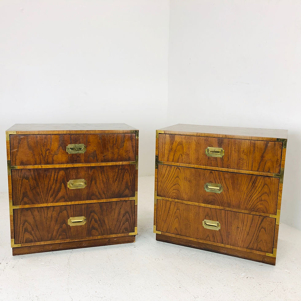 Thumbnail: #4049 Pair of Vintage Campaign Chests by Dixie