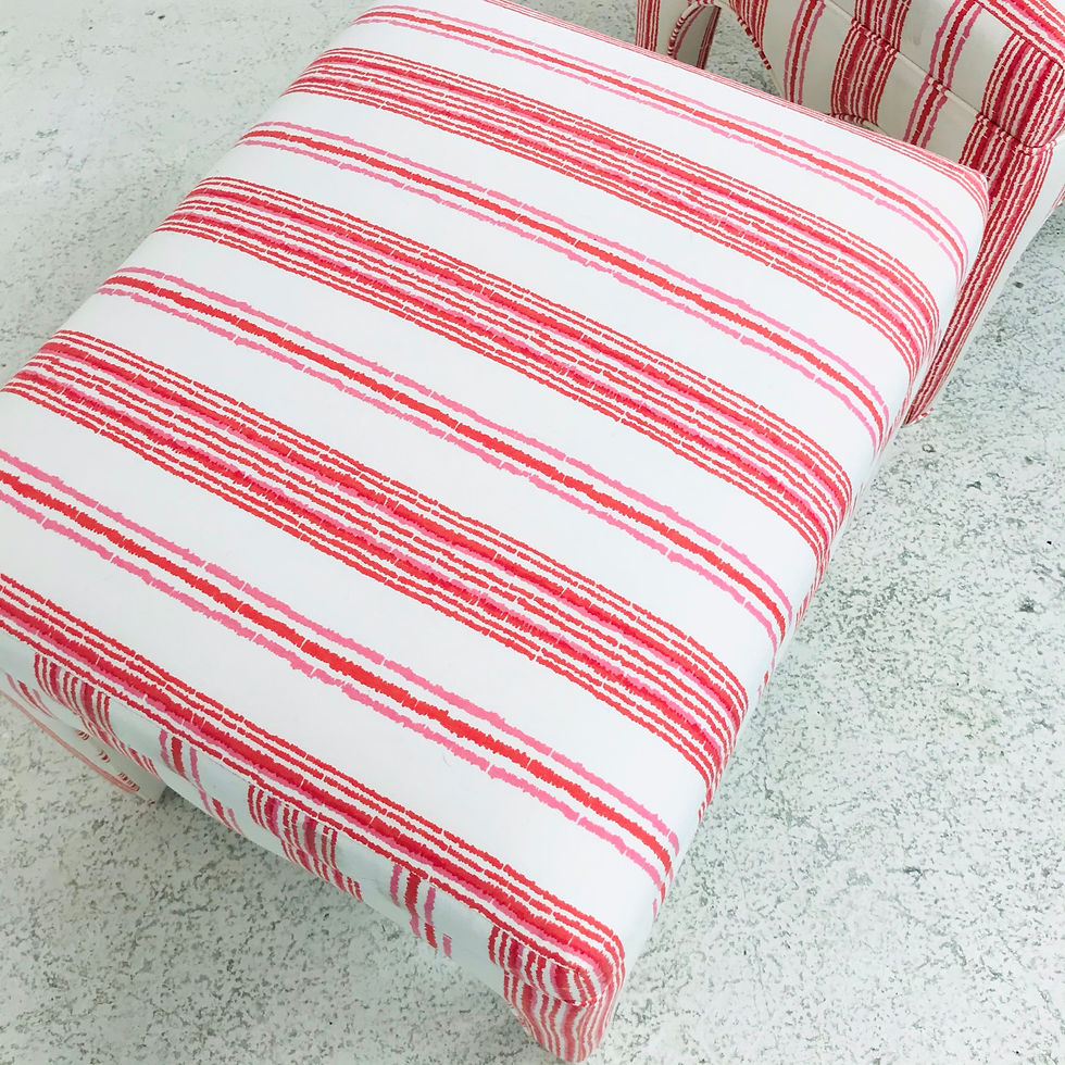Thumbnail: #5418 Pair of Red & White Stools