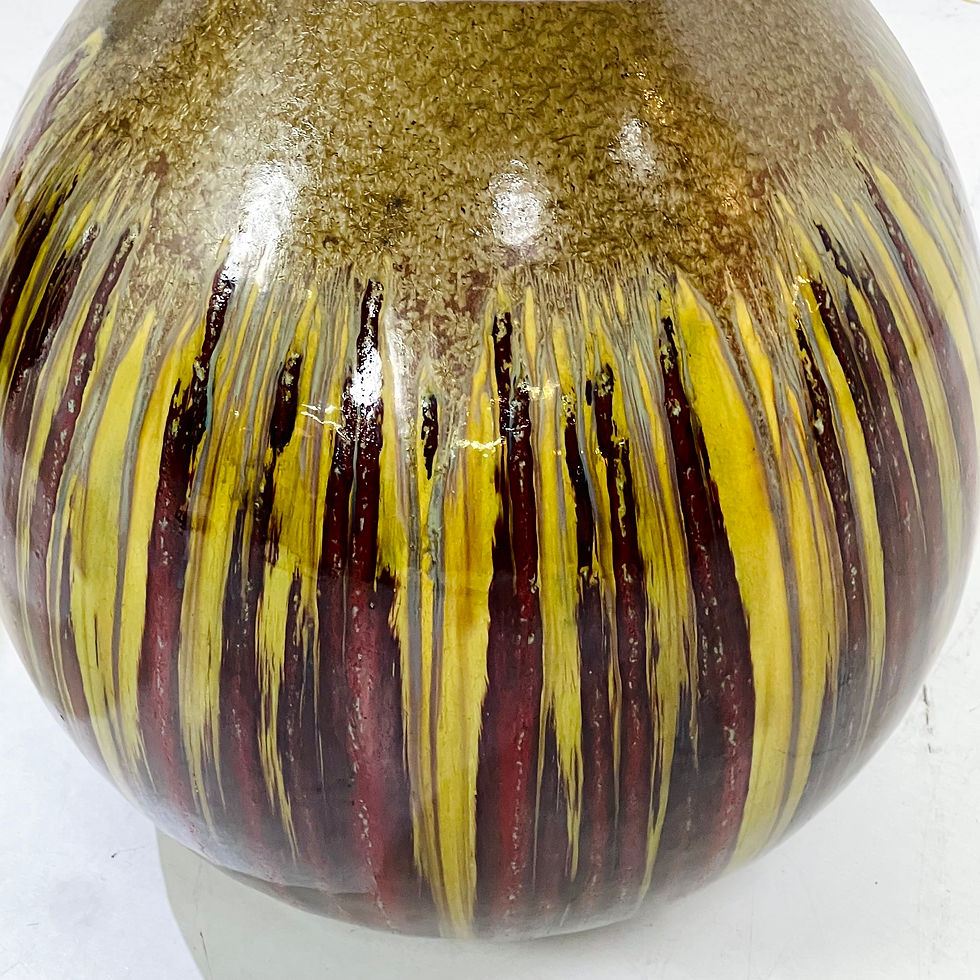 Thumbnail: #1800 Pair of Mid Century Drip Glaze Ceramic Lamps