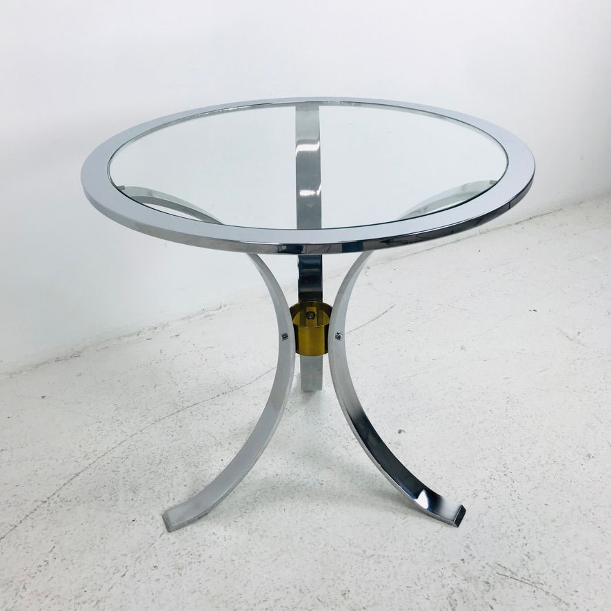 Thumbnail: #5826 Chrome and Brass Side Table