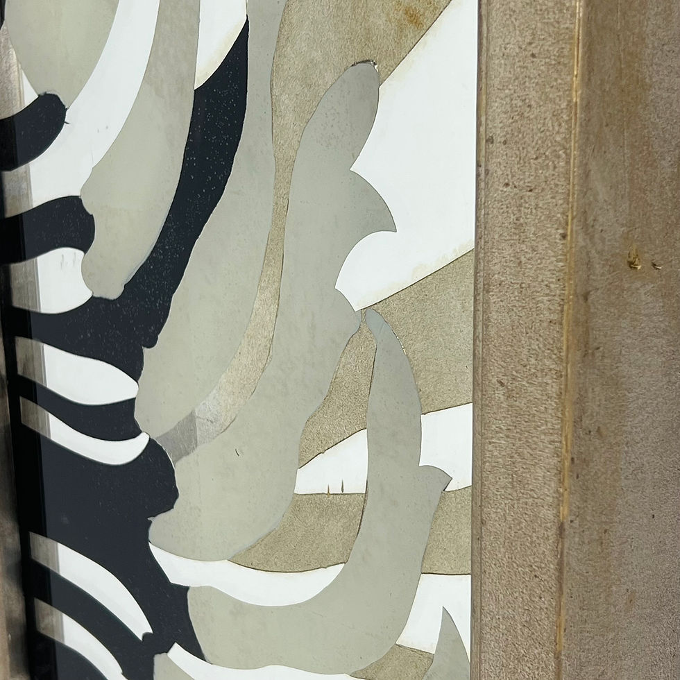 Thumbnail: #1861 Tall Painted Mirrors in Metallic Frames