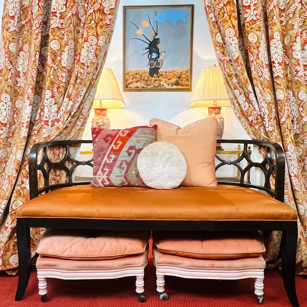 Thumbnail: #1413 Pair of Vintage 12' Curtains by Koni Kim