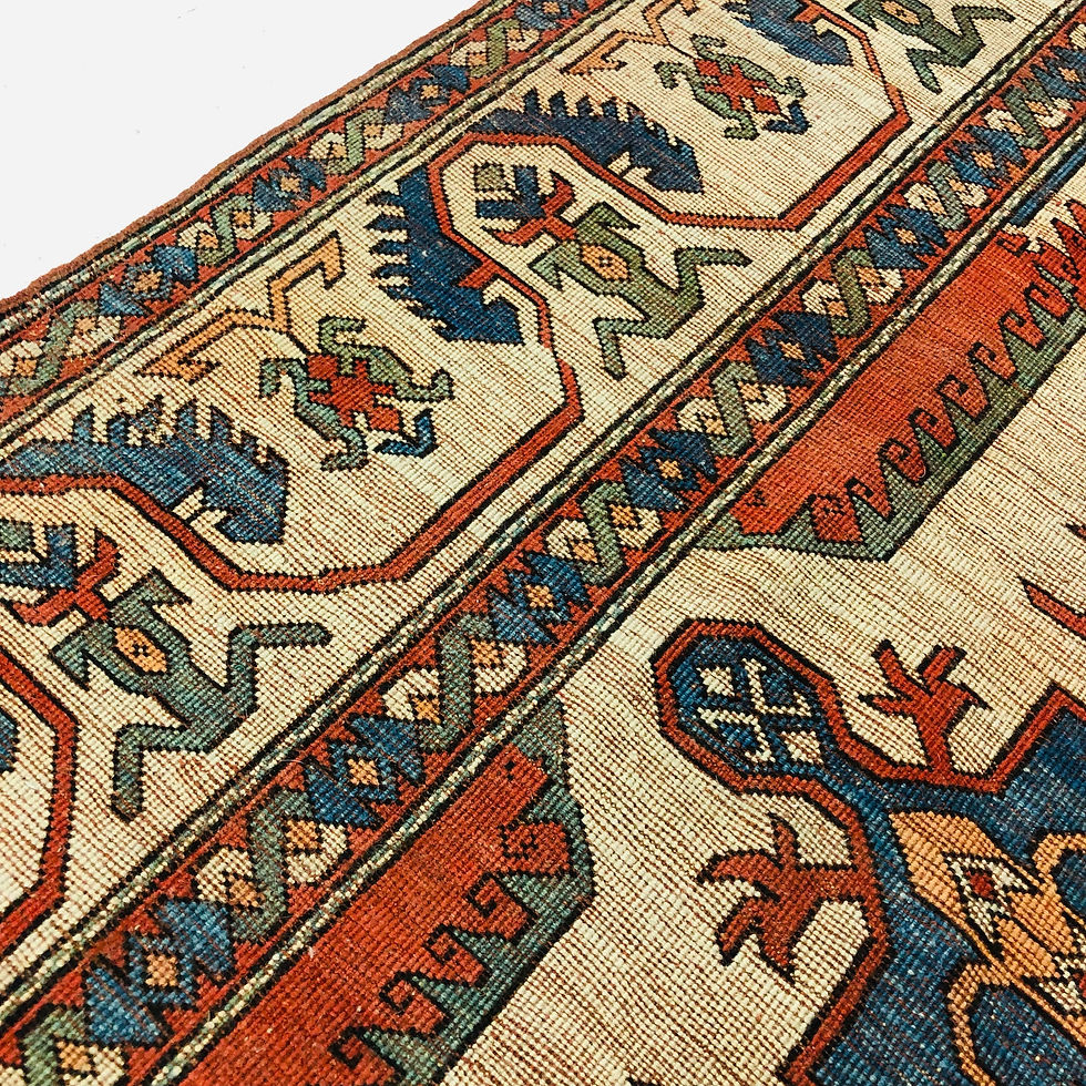 Thumbnail: #1074 Orange & Blue Turkish Rug