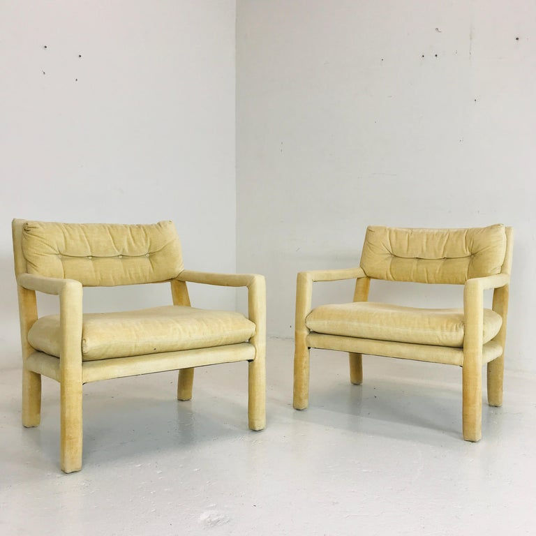 Thumbnail: #4789 Pair of Milo Baughman Style Parsons Chairs