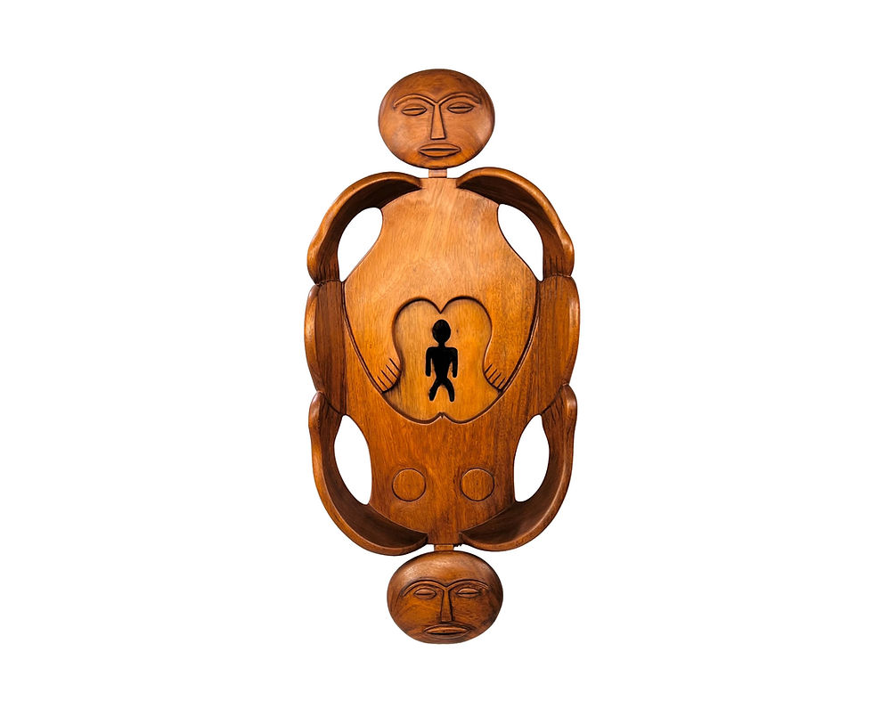 Thumbnail: #1916 1970s Edwin Scheier Carved Teak Fertility Sculpture