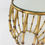 Thumbnail: #4709 Pair of Brass Faux Bamboo Drum Side Tables with Mirrored Tops