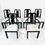 Thumbnail: #1305 Set of 6 Black Lacquered Dining Chairs