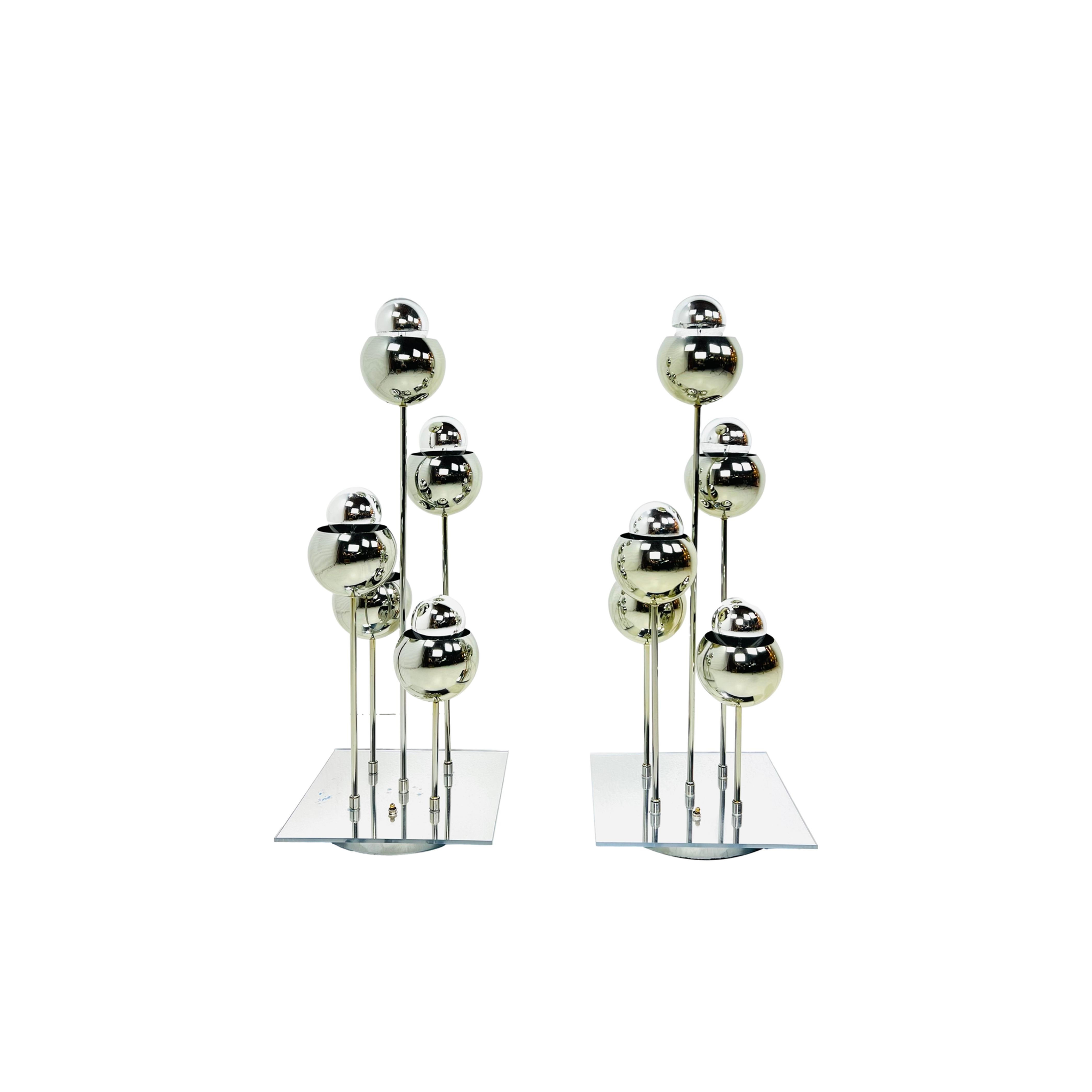 #1941 Pair of 1960's Cascading Eyeball Table Lamps
