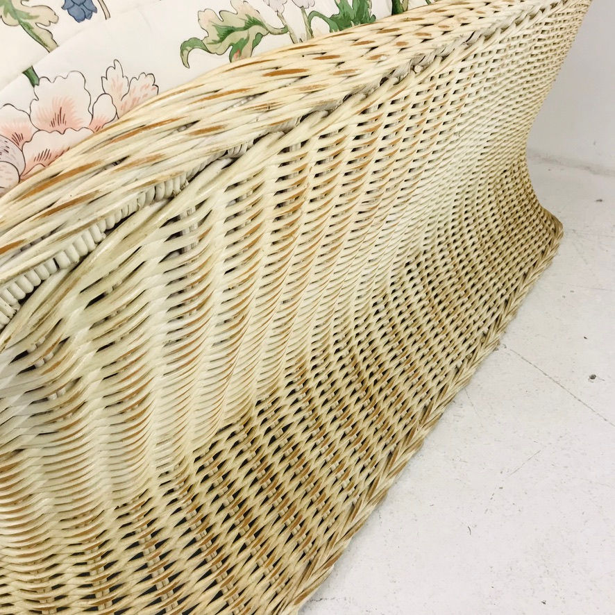 Thumbnail: #6048 Curved Woven Wicker Sofa