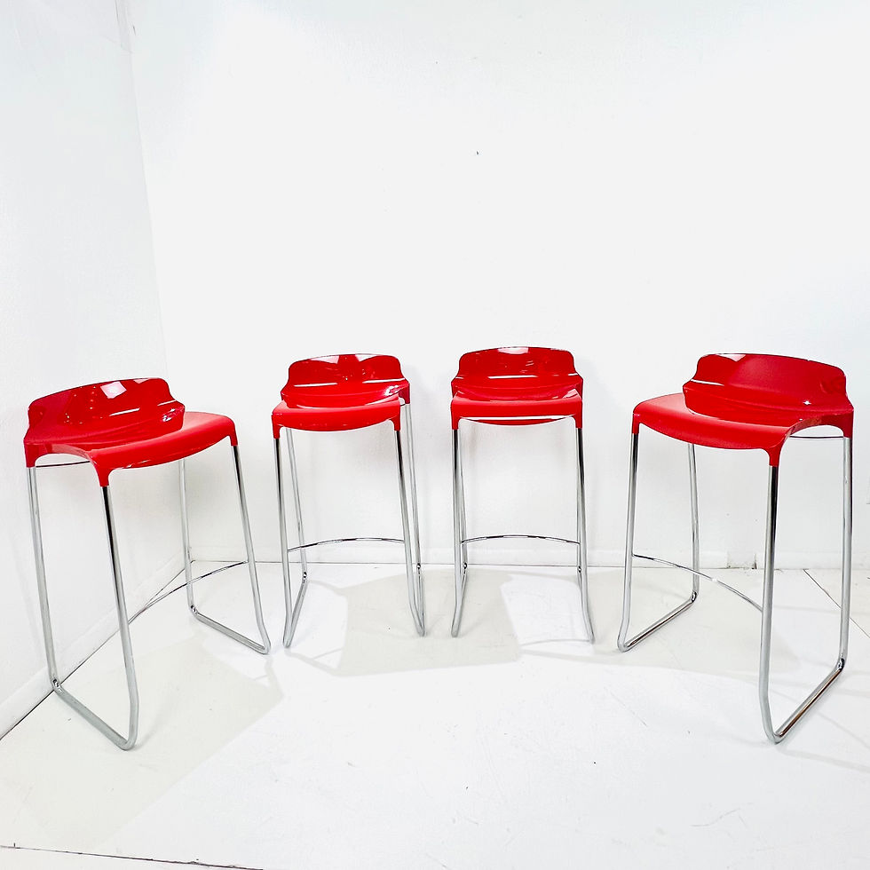 Thumbnail: #1807 Set of 4 Casprini Stackable Bar Stools