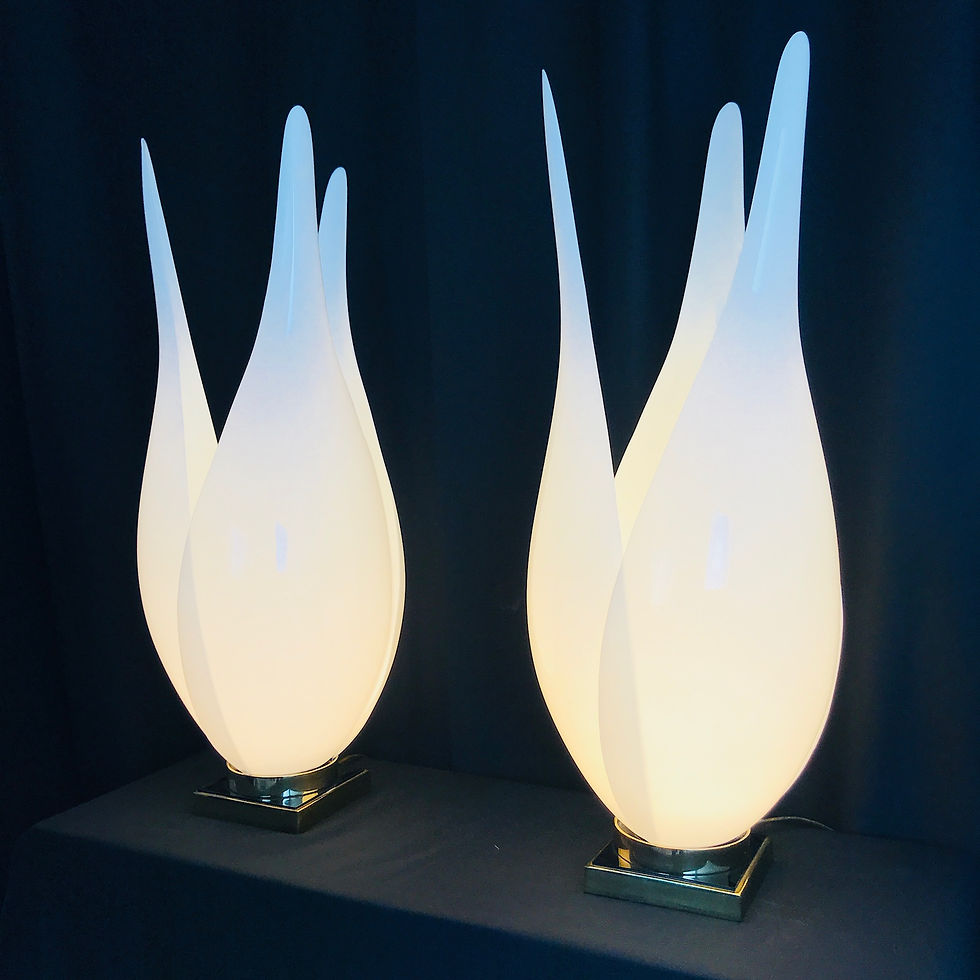 Thumbnail: #3445 Pair of Tulip Lamps by Rougier