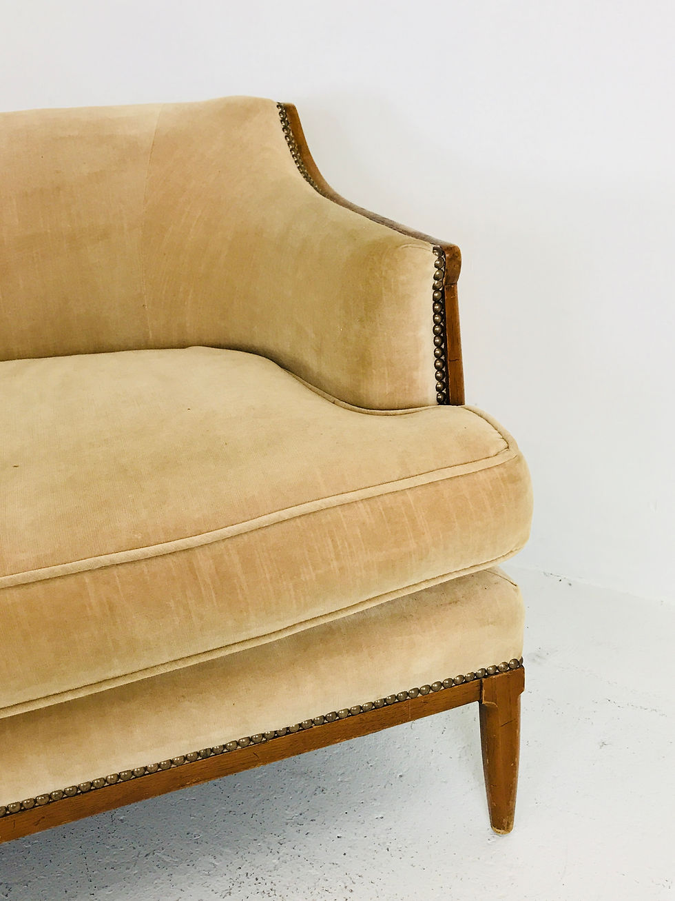 Thumbnail: #3681 Vintage Wood Wrapped Tomlinson Orignial Sofa