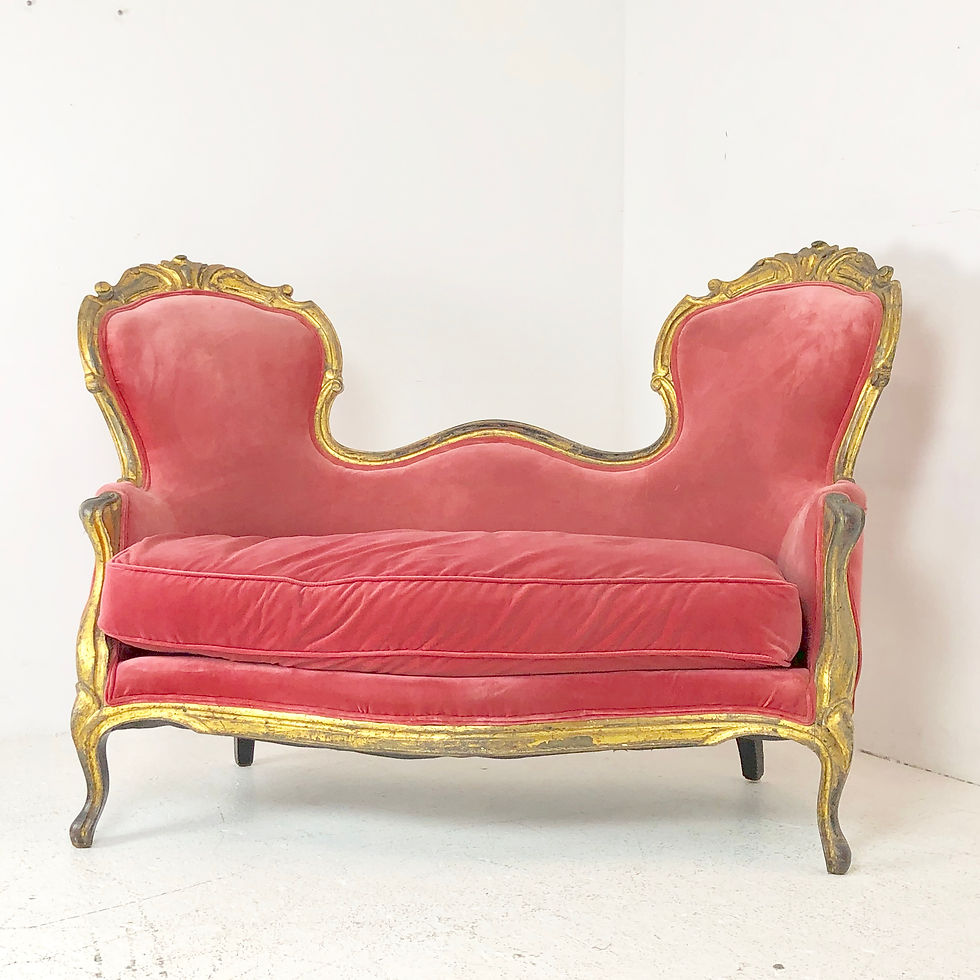 Thumbnail: #4108 Victorian Pink Velvet Settee