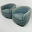 Thumbnail: #1404 Pair of Milo Baughman Swivel / Tilt Chairs on Walnut Plinth Bases