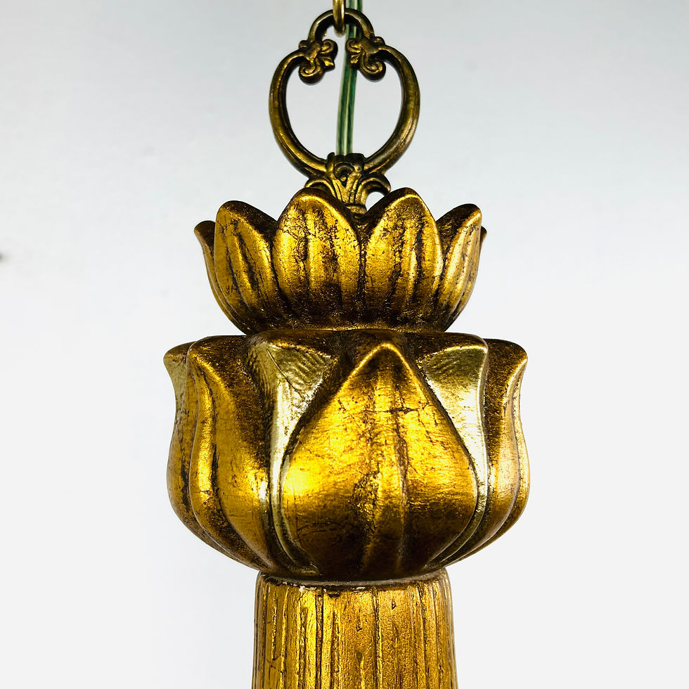 Thumbnail: #1837 Mid-Century Gold Ceramic Swag Lamp