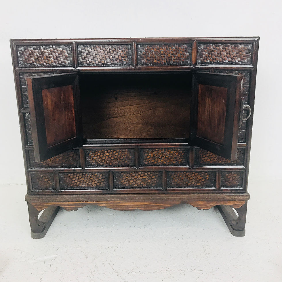 Thumbnail: #3912 Pair Korean Bamboo Chests