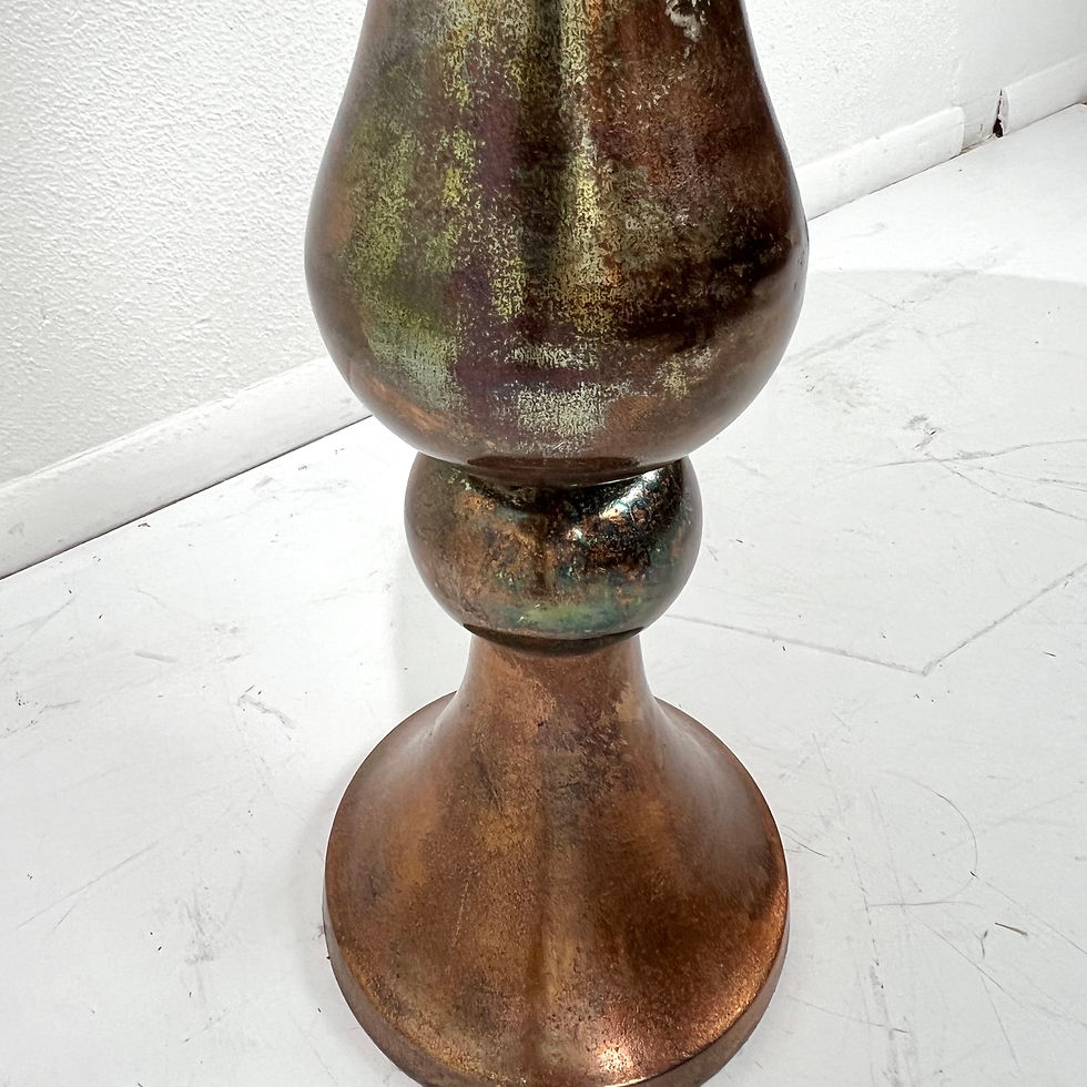 Thumbnail: #1501 Pair of Large Copper Finish Metal Floor Vases