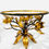 Thumbnail: #1584 Pair of Vintage Gilt Metal Flower Side Tables