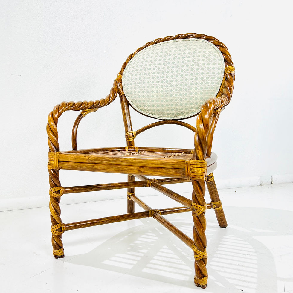 Thumbnail: #1599 Set of 4 McGuire Twisted Rattan Dining Chairs