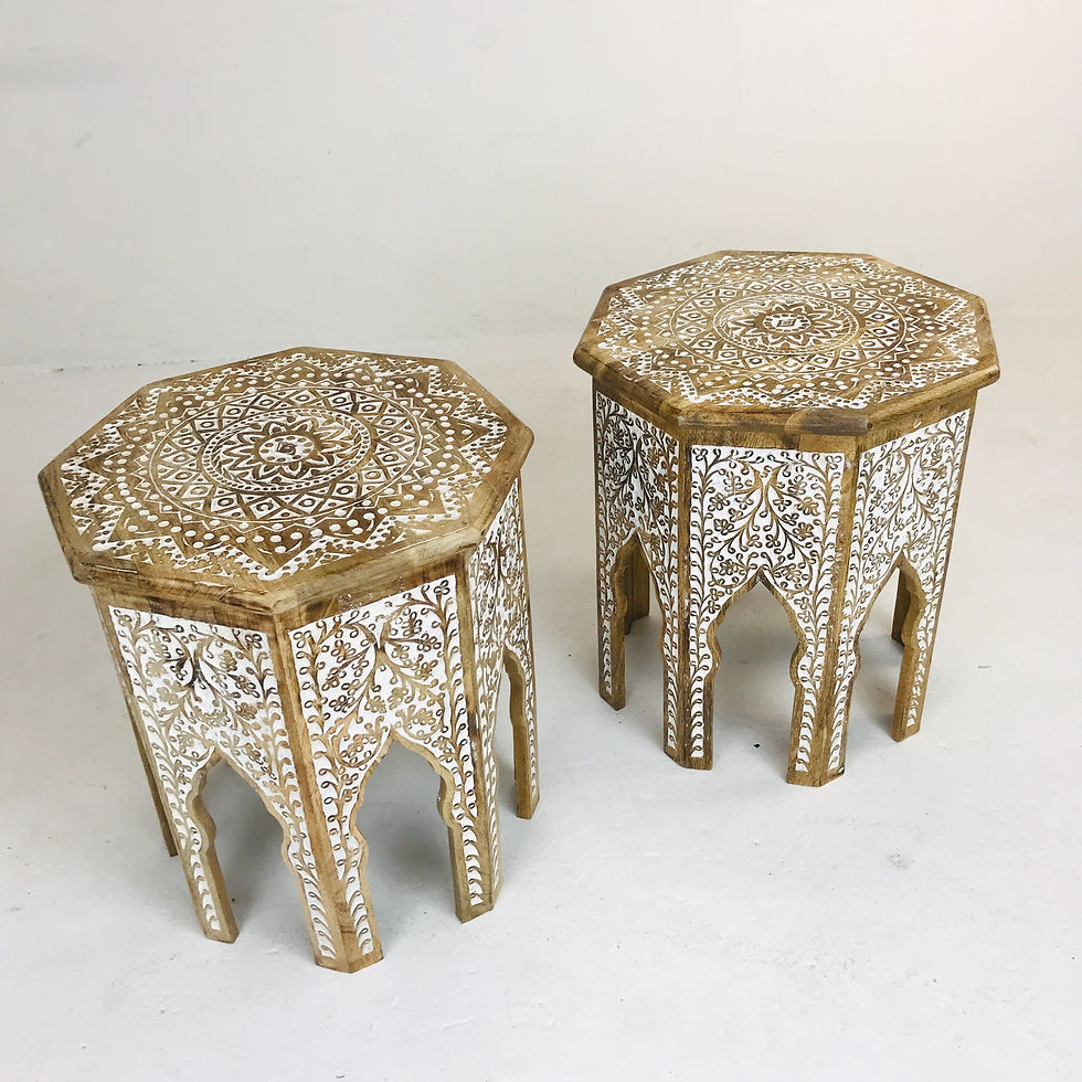 Thumbnail: #4602 Pair Moroccan Side Tables