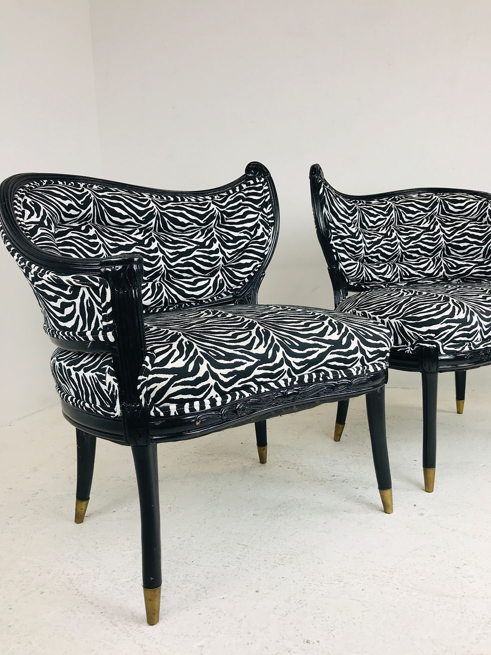 Thumbnail: #4905 Pair Zebra Stripe Chairs