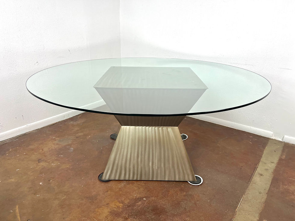Thumbnail: #1090 Geometric Metal Pedestal Base Dining Table